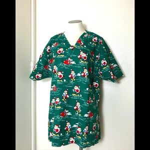 Comfy Cottons Christmas Santa Unisex Scrub Top
